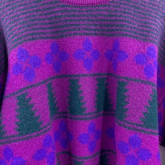 EIR‎ Vintage Vintage Boiled Wool Geometric Crew Neck Long Sleeve Sweater Size M - Picture 4 of 13